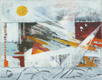 "The Day After", 30x24", mixed drawing media/board