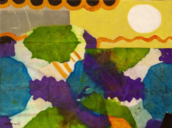 "Summer Heat", Collage and paint on canvas