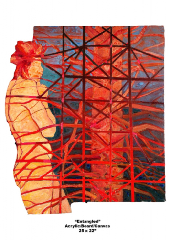 "Entangled",24x26", acrylic/board/canvas