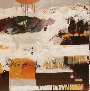 "Setting Sun", 30x30", acrylic/canvas