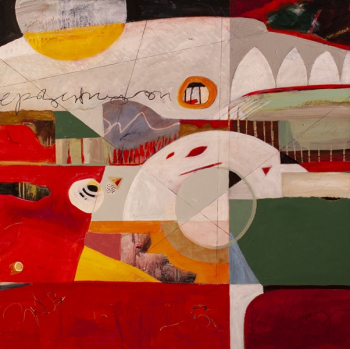 "On The Road Again", 36x36 inch, acrylic/board