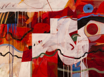 "Big Red", 3x4 feet, acrylic/canvas.