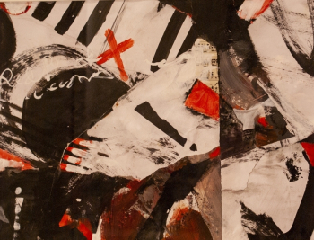"Scherzo", 15x19.5", acrylic on paper/framed.