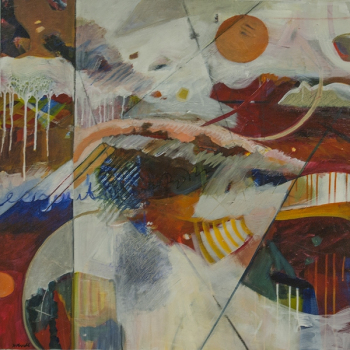 "Strange Universe", 30x30", Acrylic, Mixed Drawing Media on canvas.