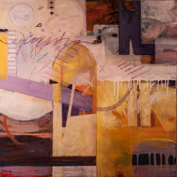 "Into The Light",36x36", Acrylic/mixed drawing media/canvas