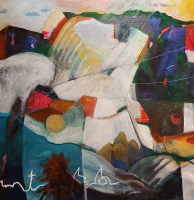 "Imaginary Land", 24x24", acrylic/board)