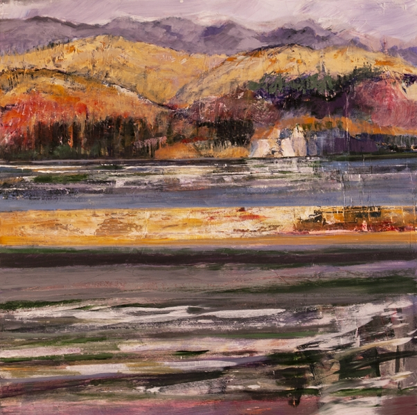 "Yukon River", 24x24", acrylicboard, Nancy Farrell