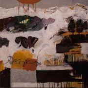 Setting Sun, 30x30", acrylic/canvas, Nancy Farrell