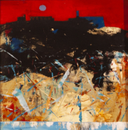 Industrial Heat, 12x12", acrylic/board; climate change