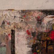 "Message From Below", Nancy Farrell, 2x24", Acrylic/board.