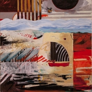 abstract acrylic painting; 24x24 inches on canvas;