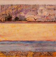 Nancy Farrell; 24x24", acrylic/board, Yukon Gold