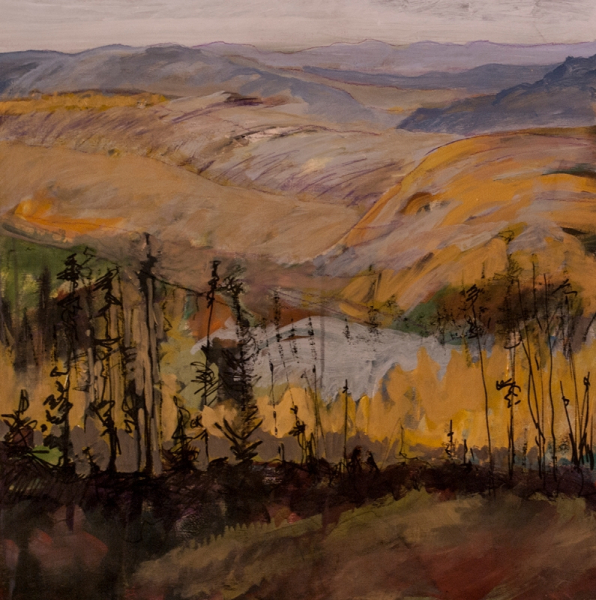 Nancy Farrell; Yukon...The Land, 24x24", acrylic/board